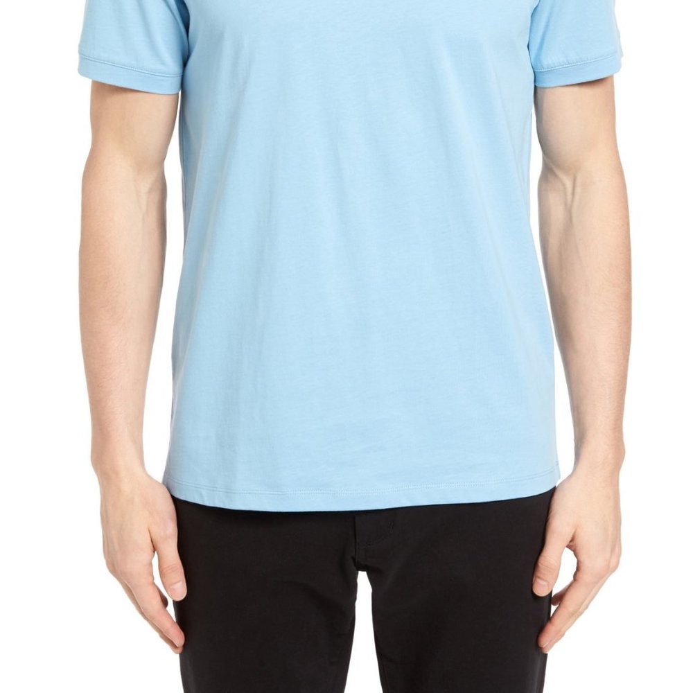 Calibrate Men's TEE Mercerized Cotton Jersey T-SHIRT XL Top NEW Blue LAST ONE! - Picture 2 of 14